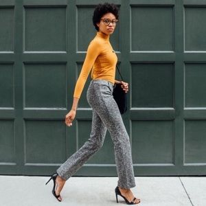 Betabrand Classic Straight Leg Dress Yoga Pant Grey Pebble Medium